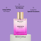 Perfume bottle with long-lasting floral and fruity scent