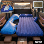 Portable Car Air Mattress Bed Set With Pump  Pillows Inflatable (Blue)
