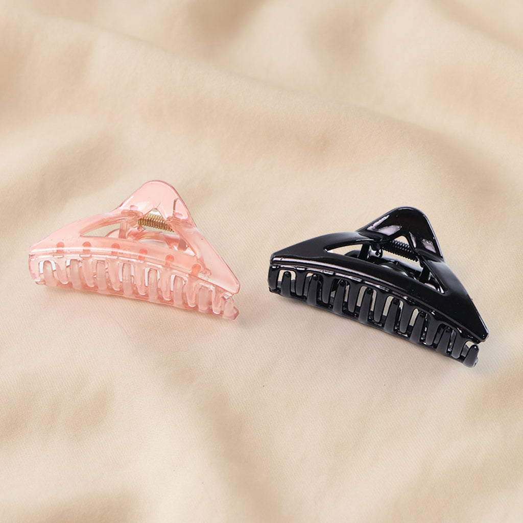 Triangle Shape Mix Color Plastic Hair Claw Clip  12 Pc Durable Grip For Women And Girls