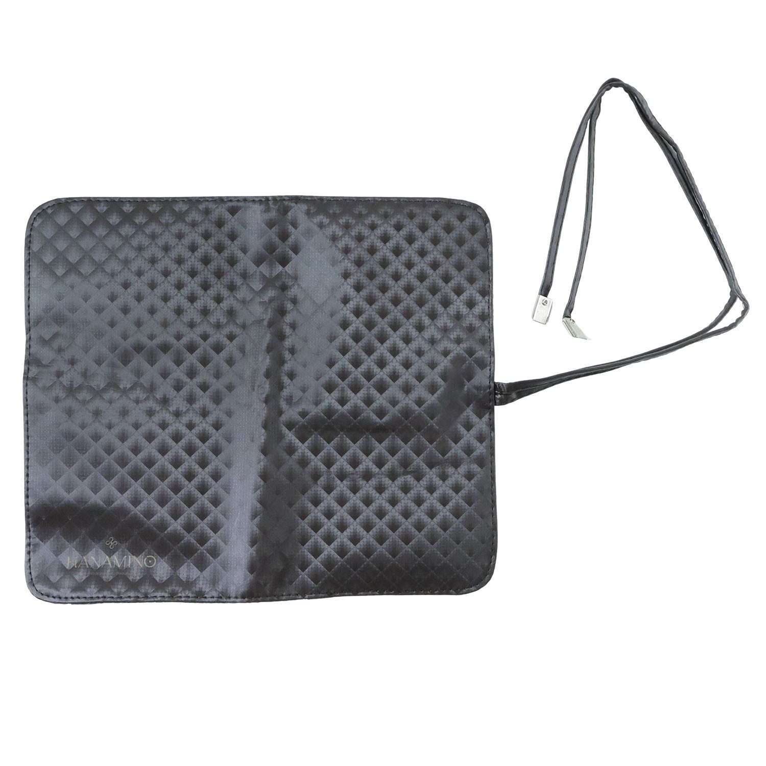 Foldable makeup brush case with wrap design ideal for travel and easy packing