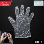 Disposable Medium Plastic Gloves (100 Pc)