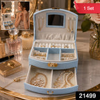Premium Multi Layer Jewelry Storage Box With Mirror (1 Set)