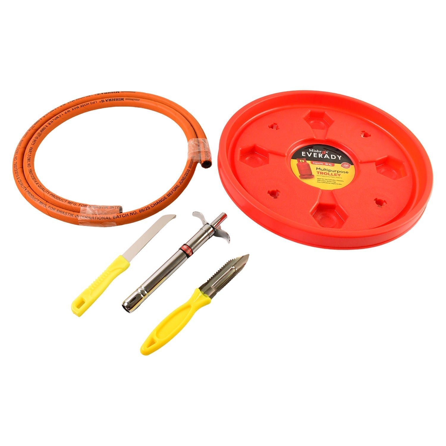 Gas stove connection combo kit by Mishra's with trolley and accessories