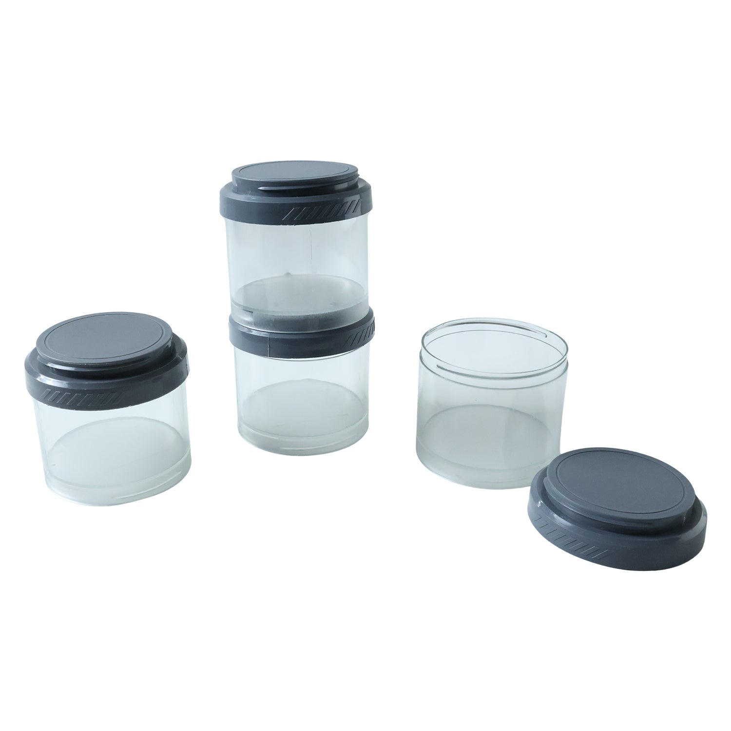 Stackable, transparent kitchen storage containers for dry food