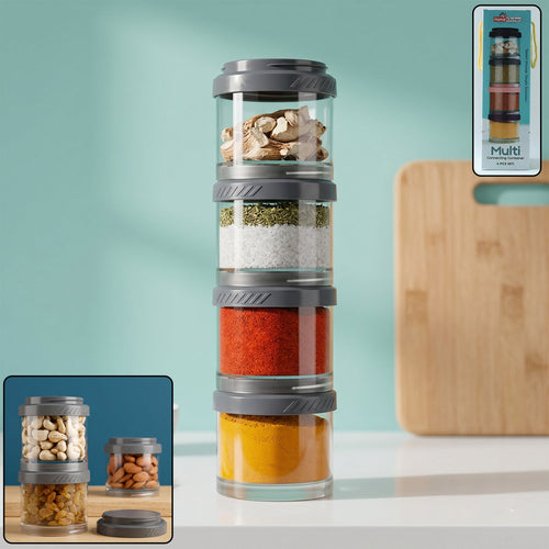 Stackable multipurpose storage container set for kitchen organization
