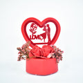 Romantic Heart-shaped Love Couple Decorative Showpiece With Rose Base (1 Pc)