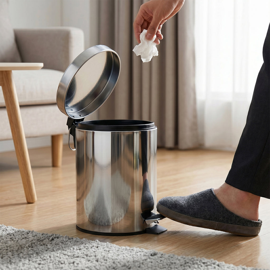 Premium Stainless Steel Pedal Dustbin With Close Lid (1 Pc3 Ltr)