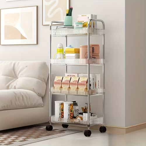 4 Layer Multipurpose Storage Trolley With Wheels