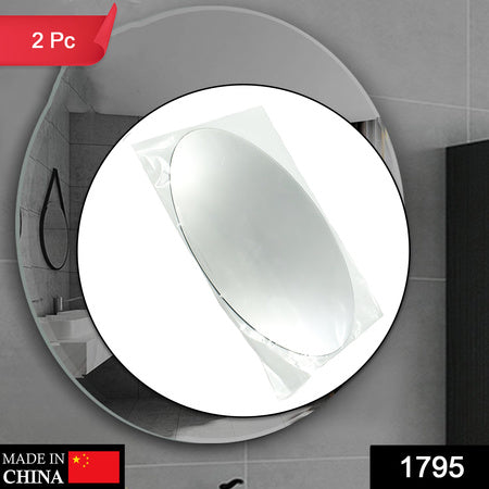 1795 Oval Shape 3d Mirror Sticker Used In All Kinds Of Household And Official Purposes As A Sticker Etc (2 Pc Set)