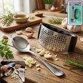 Heavy-duty Garlic Press Tool With Spoon Set (2 Pc Set)