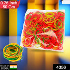 4356 Rubber Band For Officehome And Kitchen Accessories Item Products Elastic Rubber Bands Flexible Reusable Nylon Elastic Unbreakable For Stationery School  Multicolor (0.75 Inch 50 Gm)