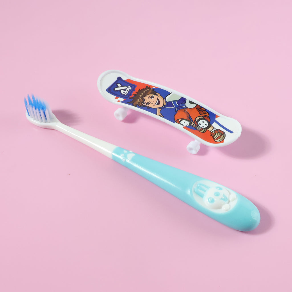Kids Toothbrush With Cartoon Sketchboard Toy