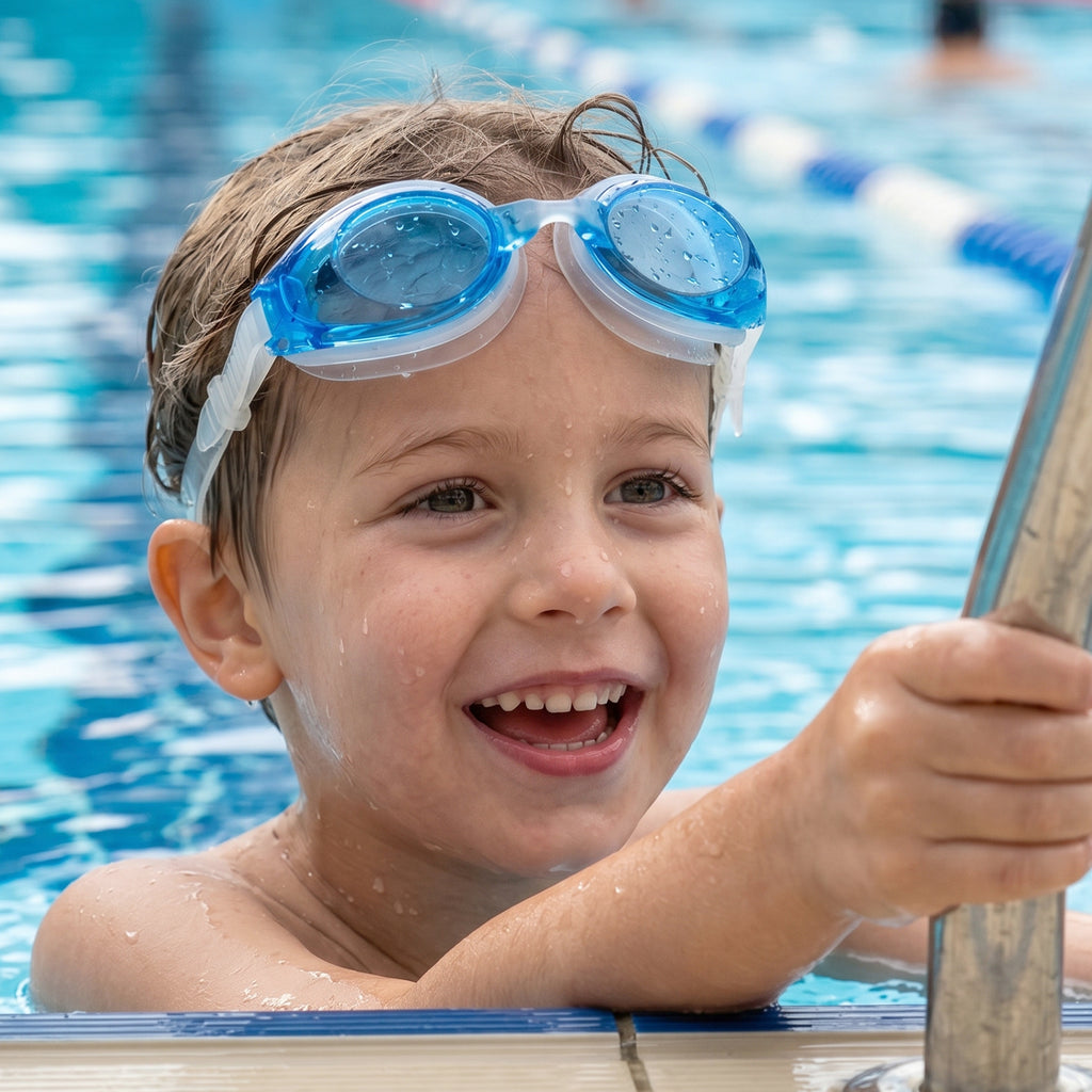 Kids Comfortable Fit Swimming Goggles With Clear Vision And Adjustable Strap  1 Pc