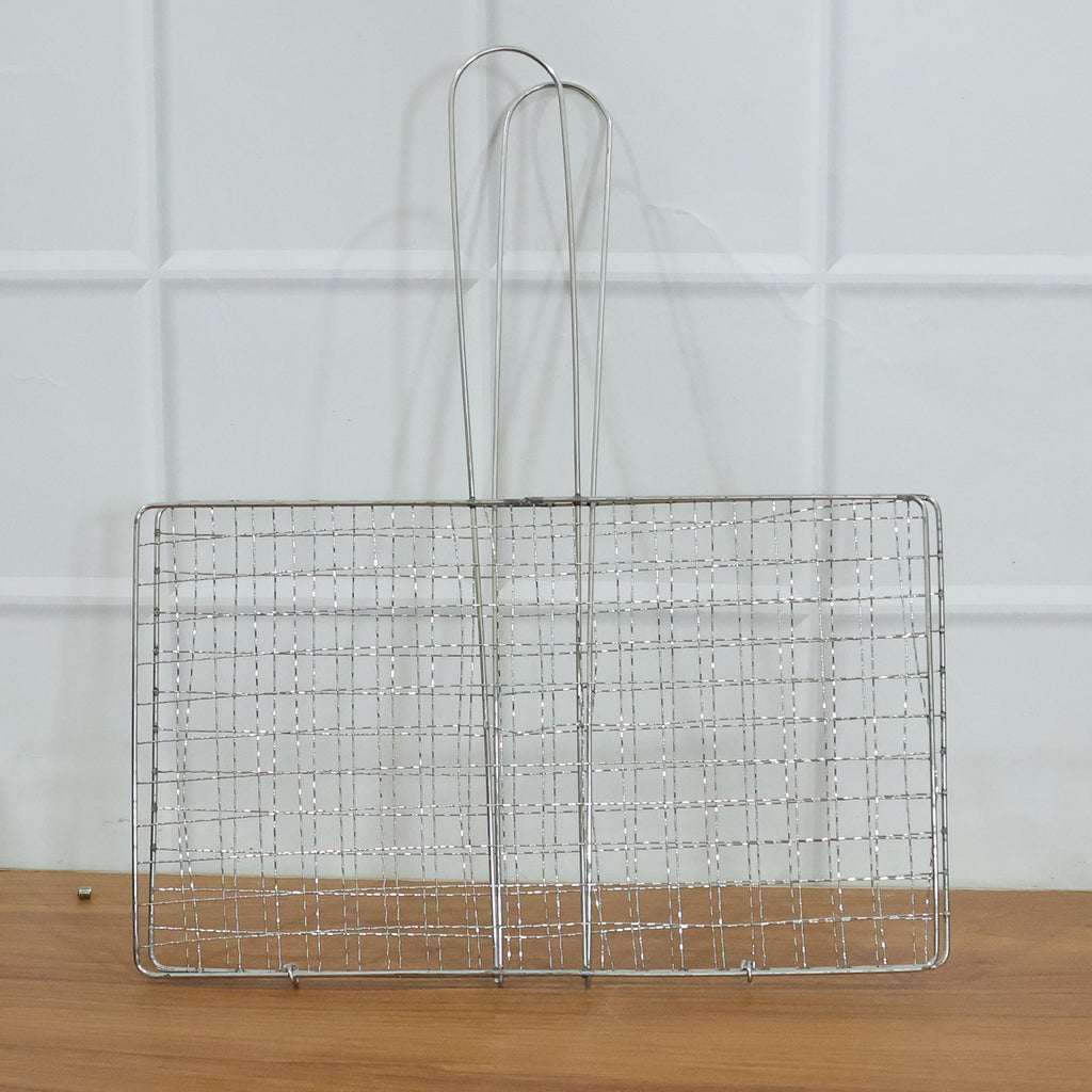 Heavy-duty Stainless-steel Barbecue Grill Basket (1 Pc)