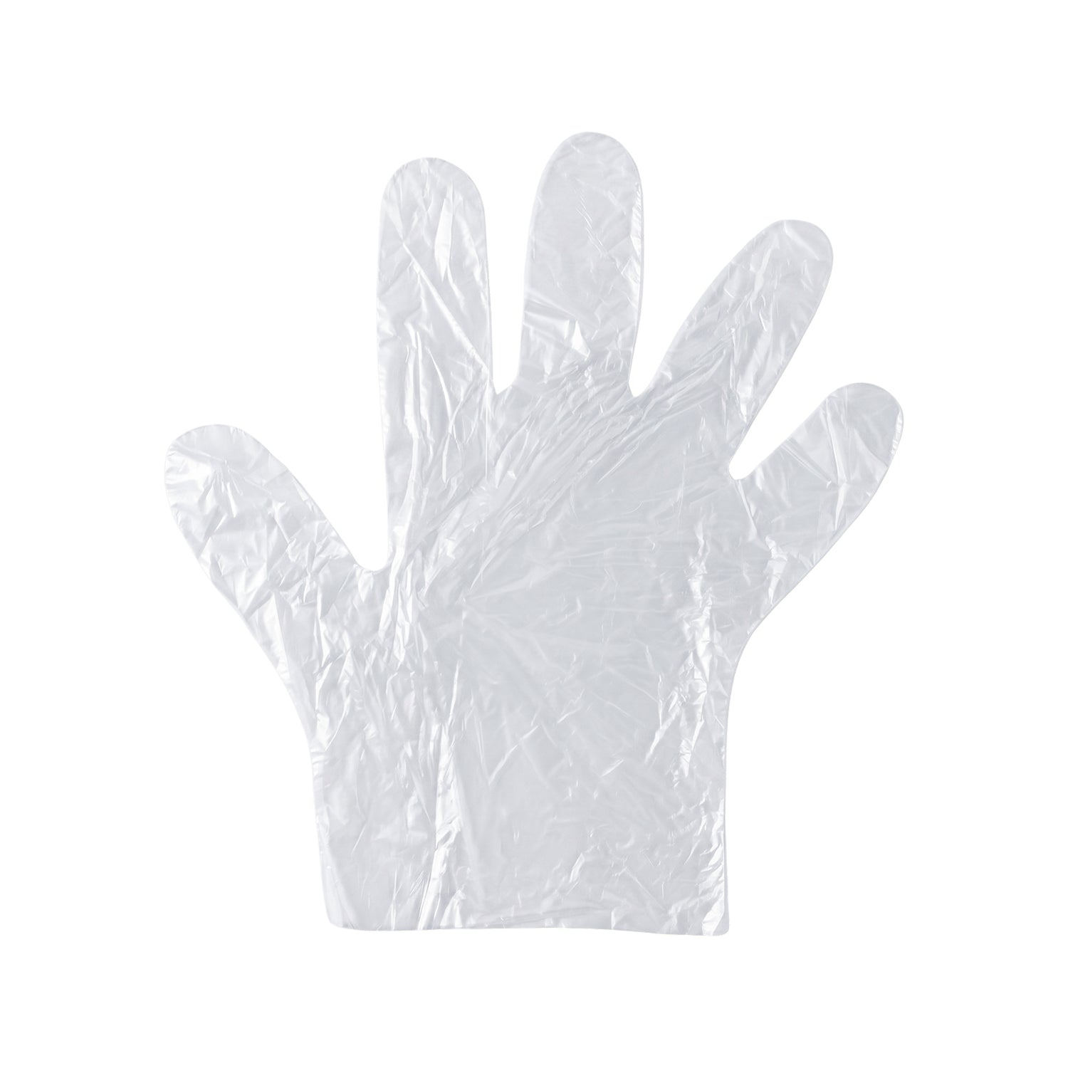 Single clear disposable glove for hygienic handling