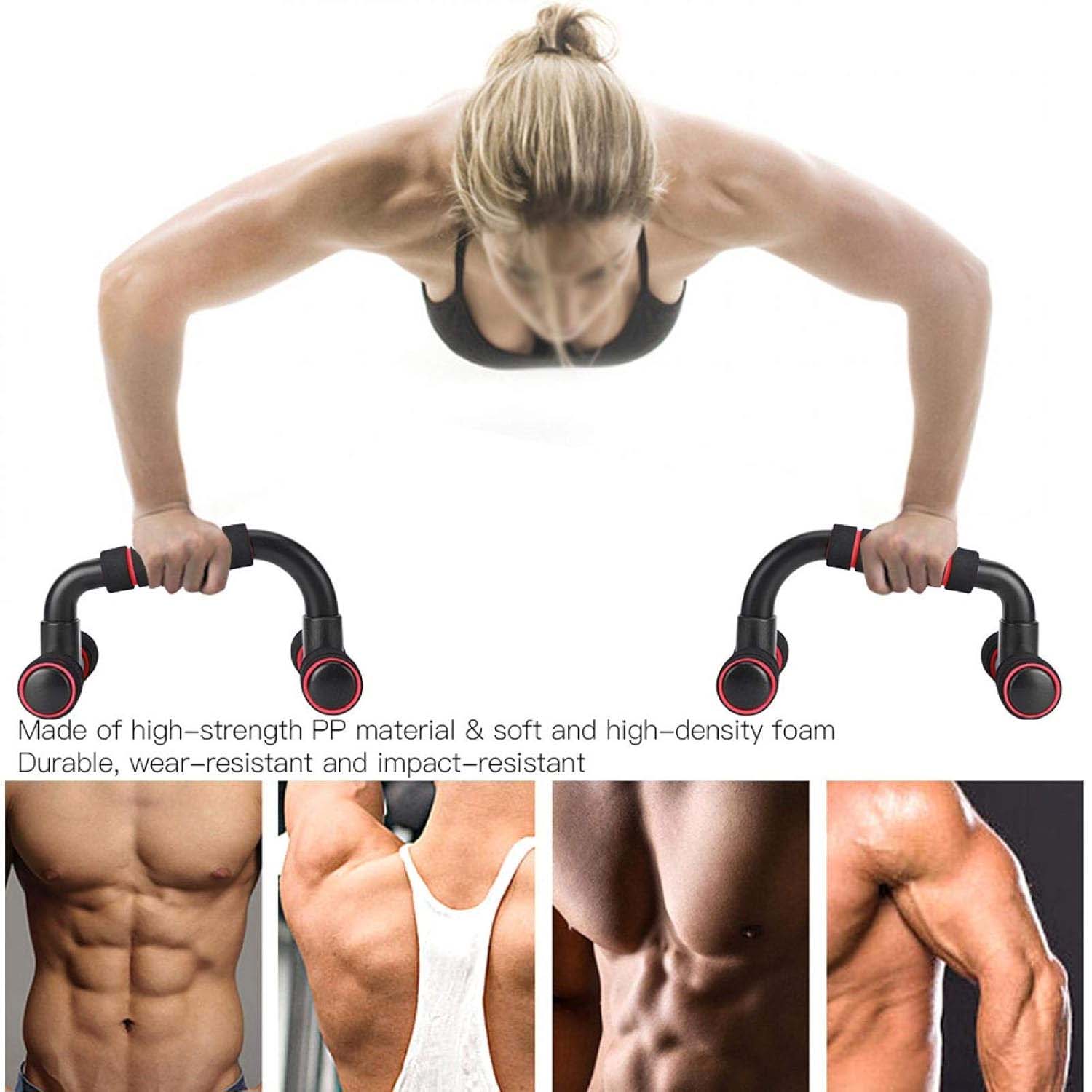 Pair of black Push-Up Bars on a white background, ready for strength training.