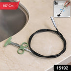 Flexible Spring Drain Cleaning Tool With Hand Grip (1 Pc  157 Cm)