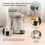 Premium Stainless Steel Pedal Dustbin With Close Lid (1 Pc3 Ltr)