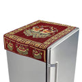 8889 Cotton Fridge Top Cover Set - Standard Appliance Covers Fridge Dustproof Cover With Peacock Deign 6 Utility Side Pockets Fridge Cover For All Types Fridge Refrigerator Use (100x60cm)