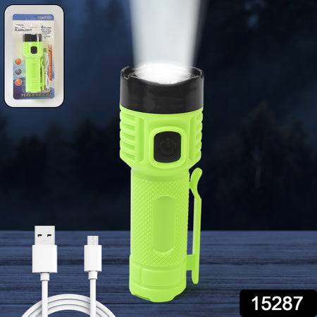 4 Modes Super Bright Led Torch High Lumens Fast Charging Flashlight  Torch (1 Pc)