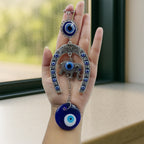 Decorative Evil Eye Hanging With Elephant And Horseshoe Motif  Wind Chime (1 Pc)