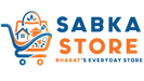 Logo of Sabka Store with a shopping cart icon on a white background