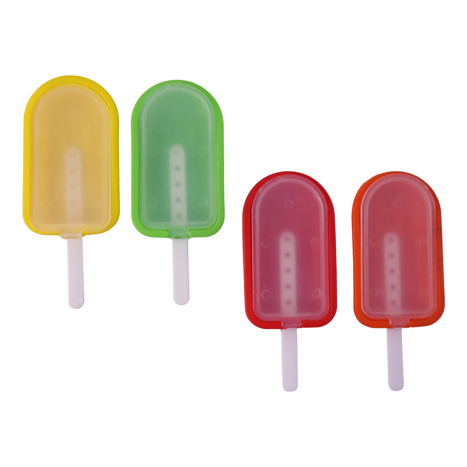Space-saving silicone popsicle mold set for freezer storage