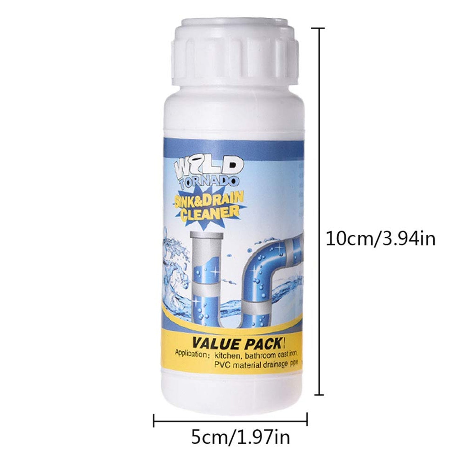 Bathroom sink cleaner powder to prevent clogs