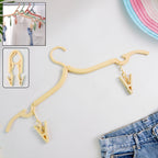 Multipurpose Foldable Cloth Hanger With Dual Clips (1 Pc)