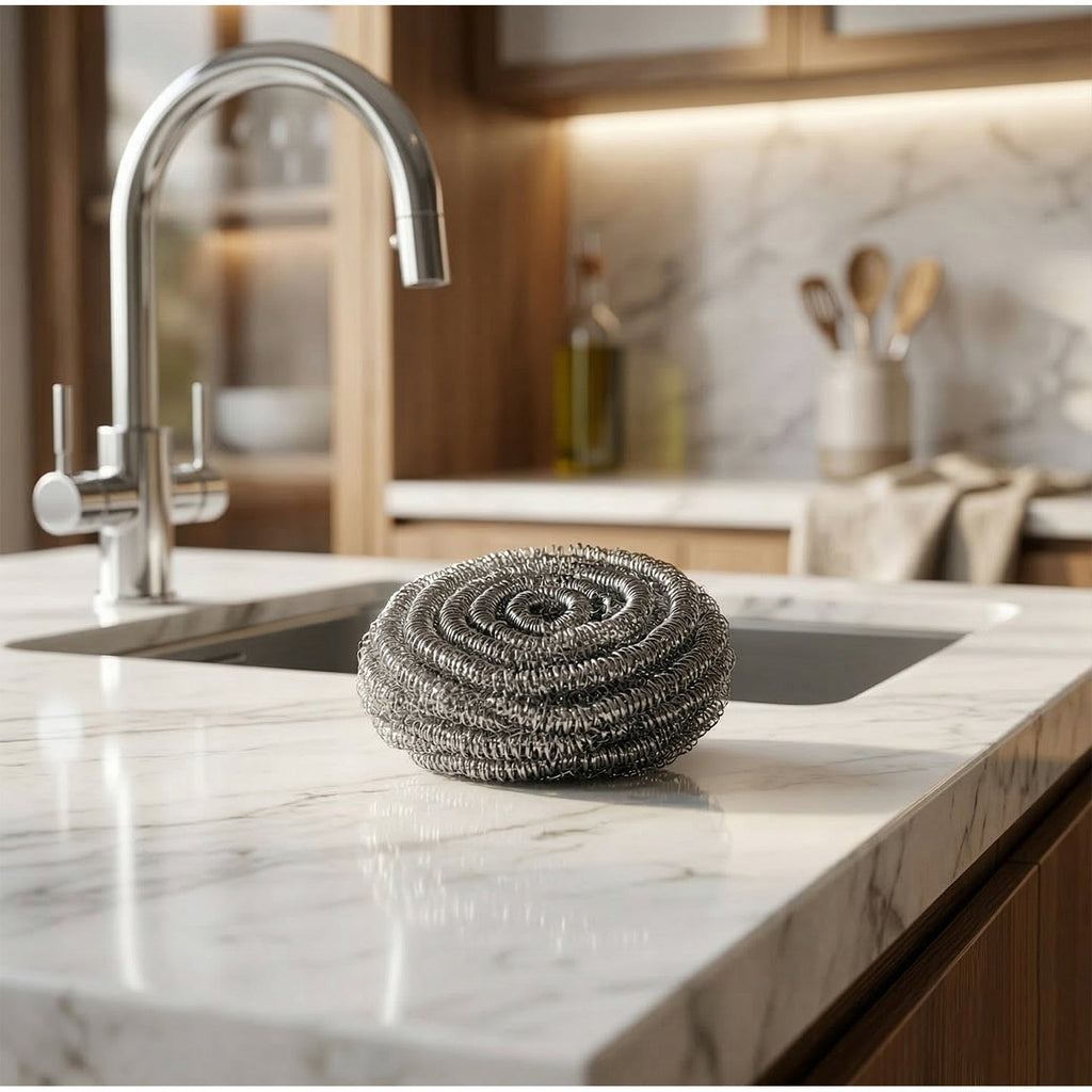 Kitchen cleaning scrubber ball with spiral design