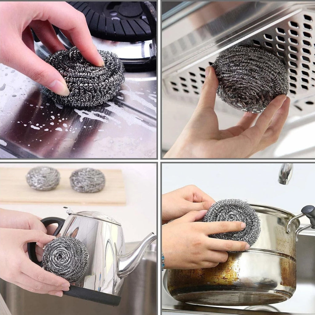 Dish cleaning steel scrubber for utensils