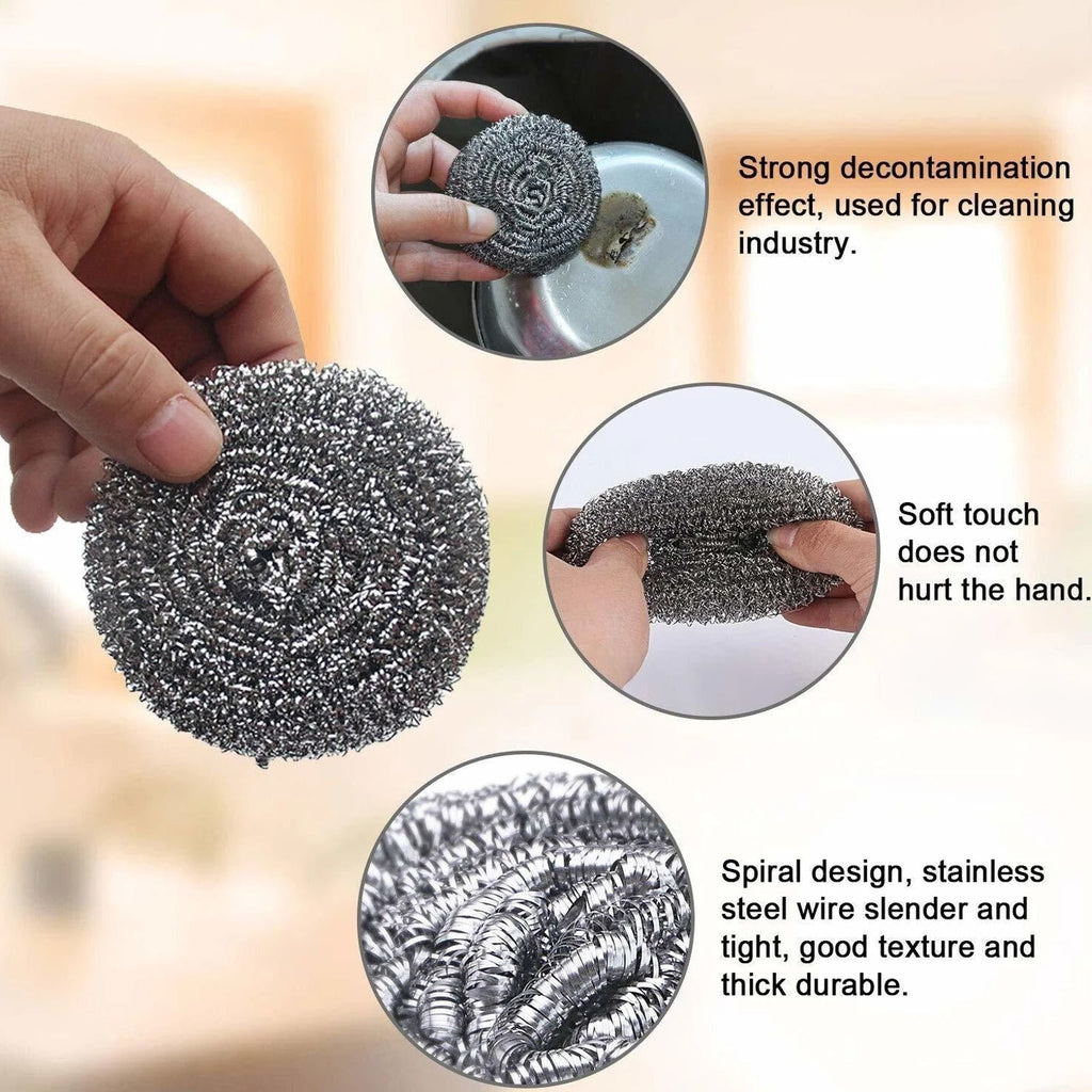 Stainless steel scouring pad for kitchen cleaning