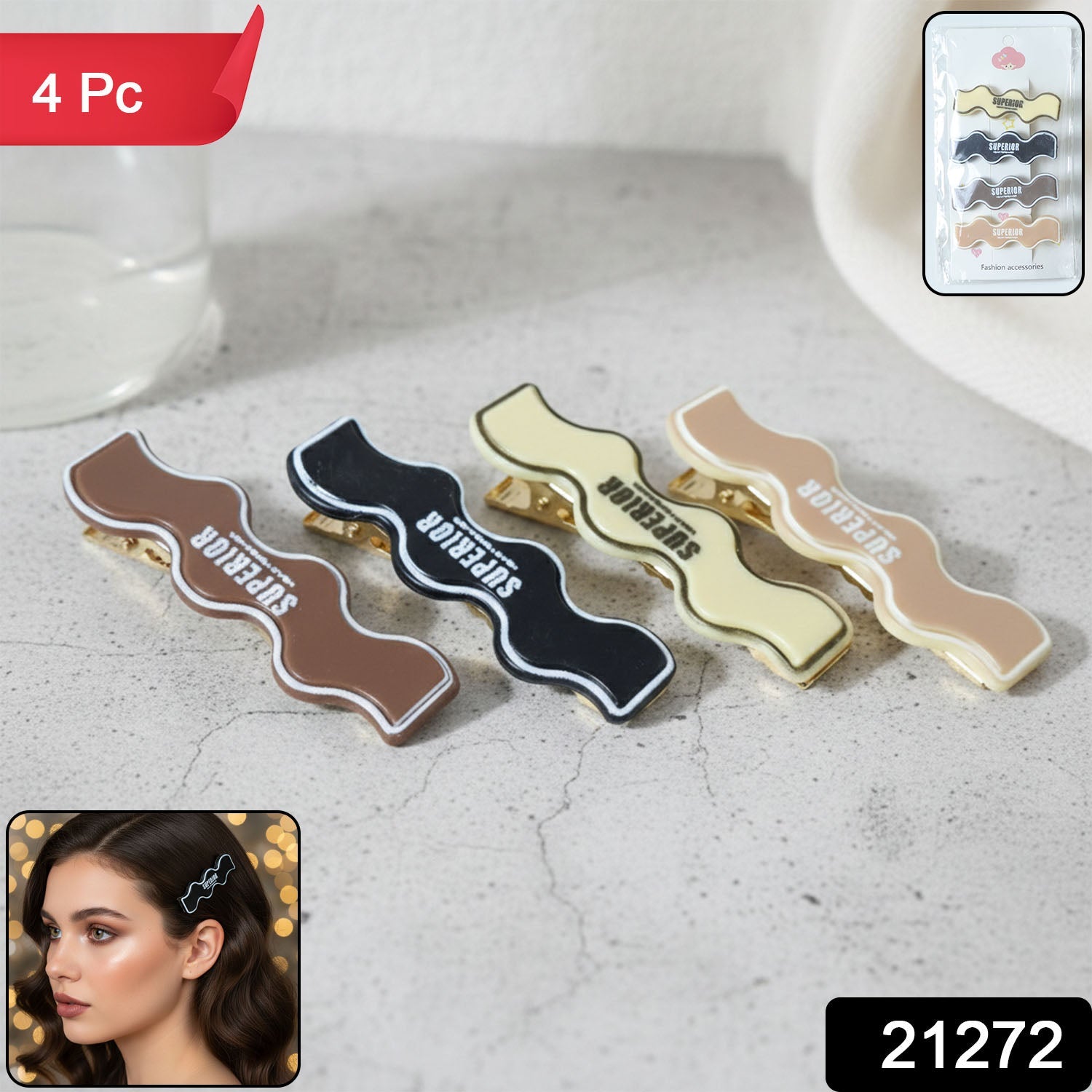 Set of premium fashion hair clips suitable for girls and women