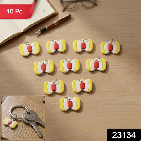 Cute Bow Shape Bag Charm Keychain Set (10  Pc)