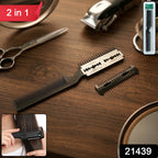 2 In 1 Double-sided Hair Cutting Comb With Razor Blade (1 Pc)
