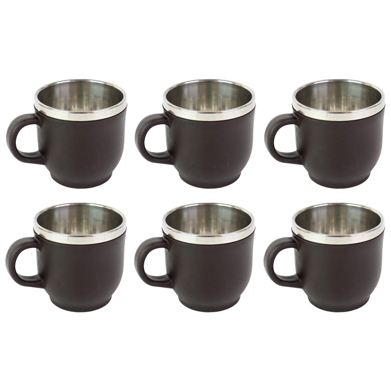 100ML compact stainless steel cappuccino mug from Apex six piece set
