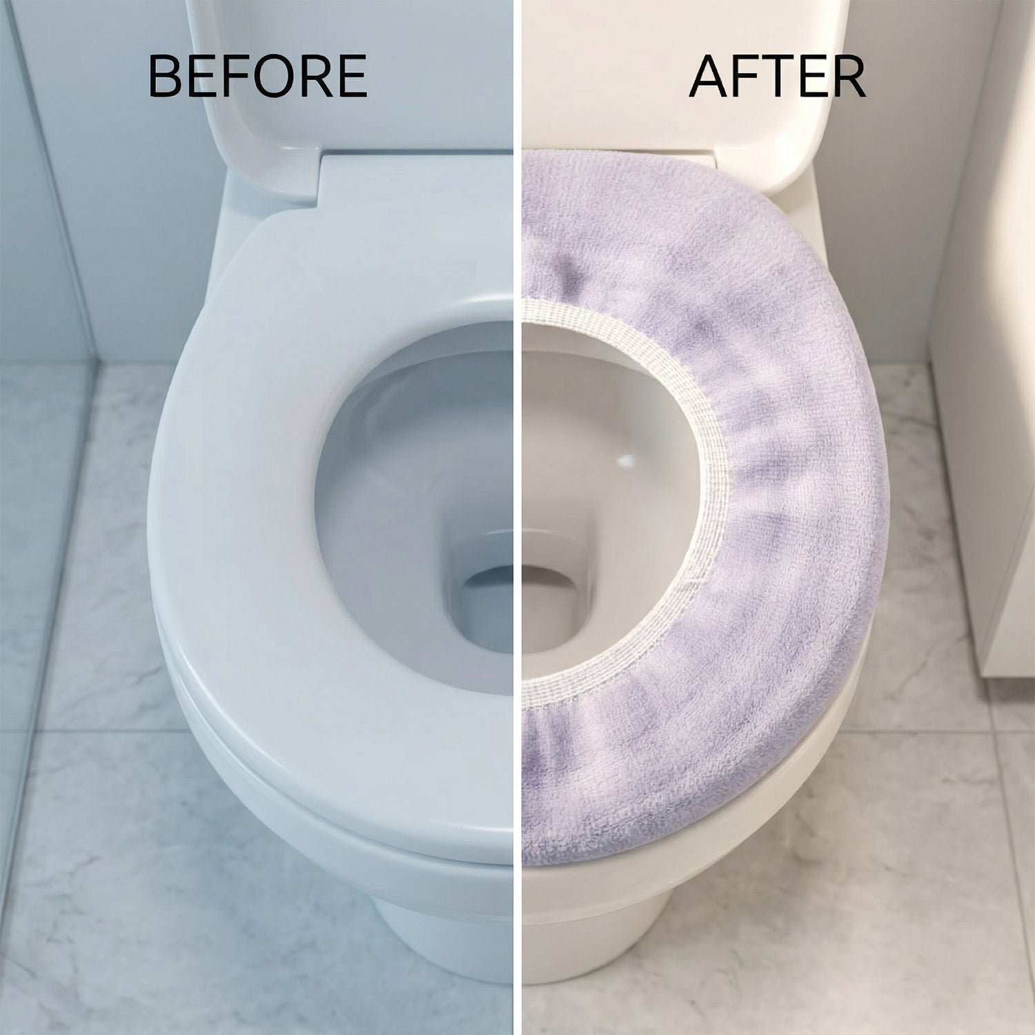 Close-up of elastic fabric toilet seat cover material