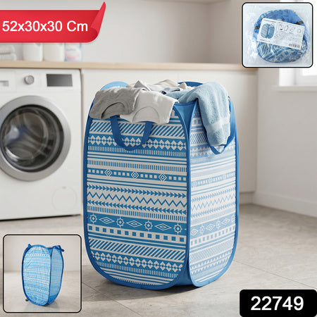 Foldable Laundry Basket Fabric Mesh Clothes Hamper Storage Bag (1 Pc52x30x30cm)