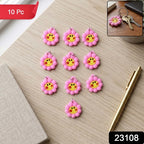 Cute Smiley Flower Shape Bag Charm Keychain Set (10 Pc)