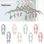 Folding Hanger With Clips For Clothes Adjustable Hanger (1 Pc)