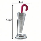 Stainless Steel Umbrella Tea Strainer with Stand Drip Tray Reusable Tea Infuser Filter (1 Pc)
