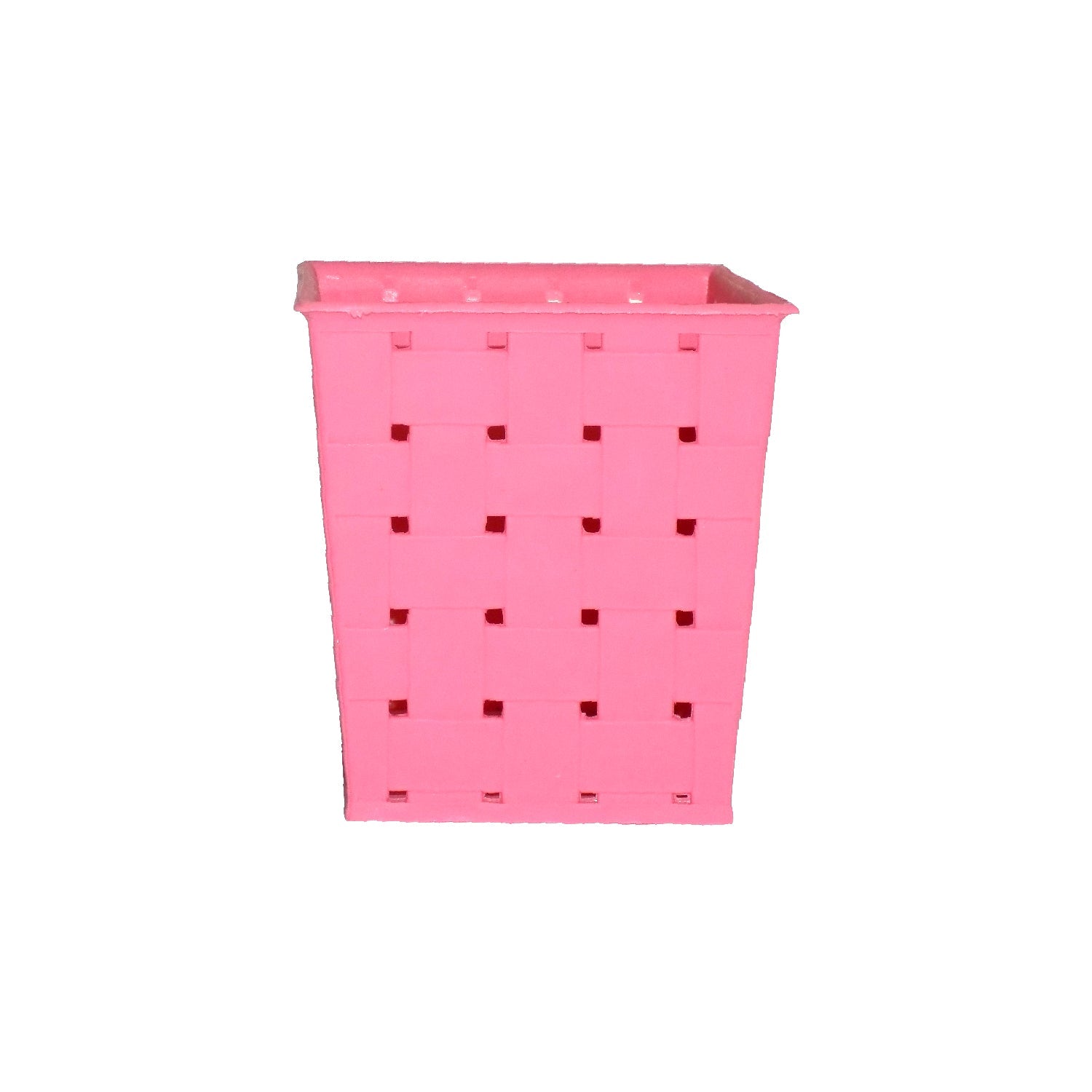 Durable UV-protected railing planter with a square dotted design for outdoor use.