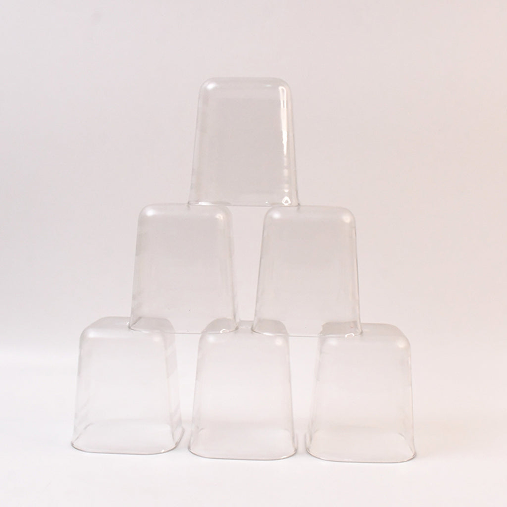 6pc Transparent Diamond Medium Serving Glass Set Glass Set For Water Juice Etc