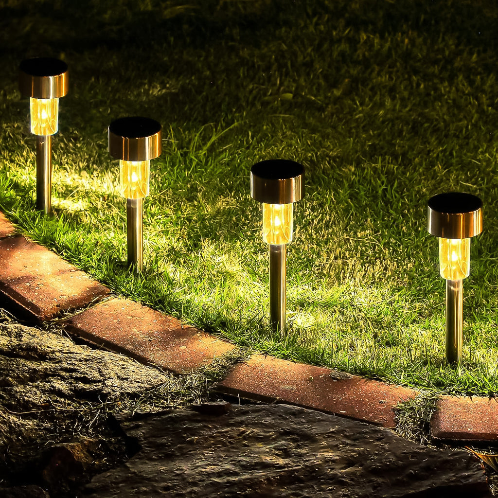 Solar-powered Stainless Steel Garden Pathway Lights 31x4 Cm (2 Pc)