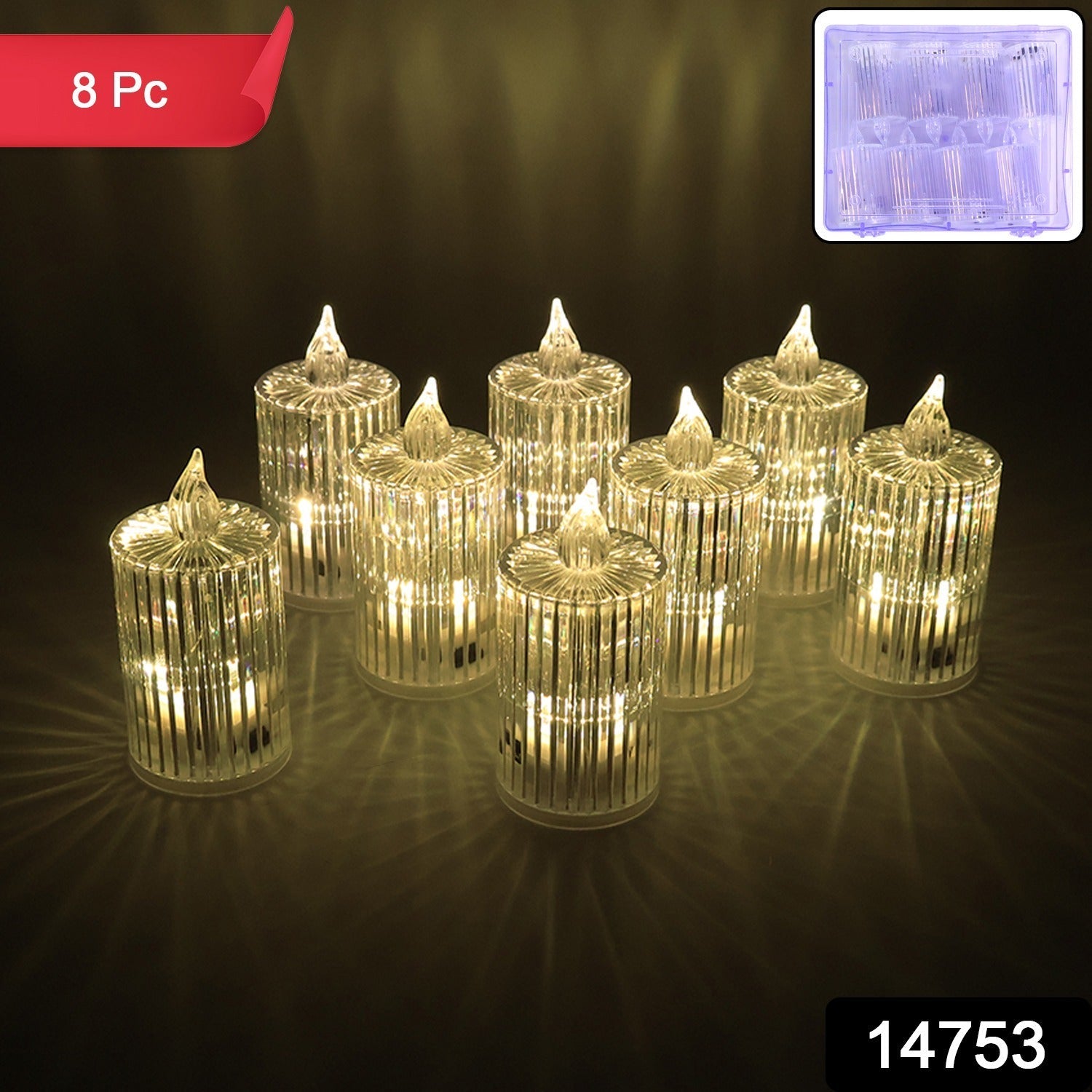 Decorative LED flameless candle lights glowing warmly, perfect for home ambiance