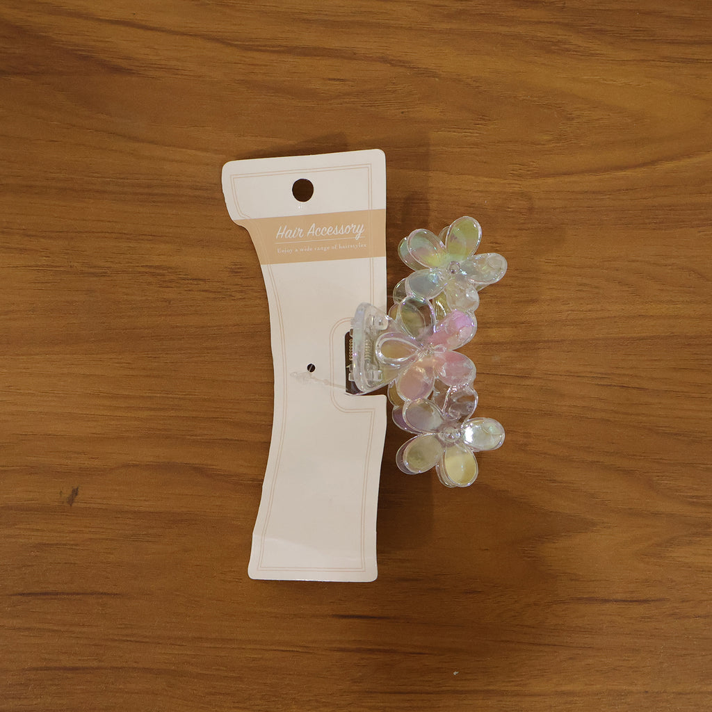 Elegant Transparent Floral Hair Claw Clip (1 Pc)