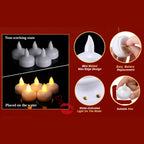 6433 Set Of 8pcs With Transparent Box. Flameless Floating Candles Battery Operated Tea Lights Tealight Candle - Decorative Wedding.