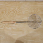 Stainless Steel Frying Skimmer Strainer With Wooden Handle (1 Pc 45 Cm)