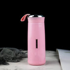 Water Bottle 400ml Leak Proof Glass Water Bottle With Daily Water Intake For Gym And Children Nice Bottle (1 Pc  Pink Color)