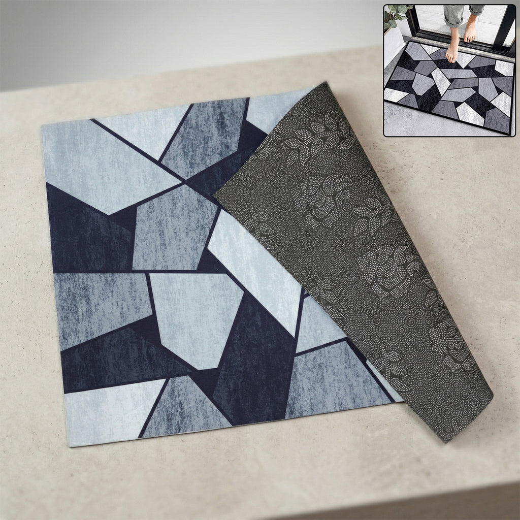 Geometric Anti Slip Door Floor Mat (1 Pc 90x60 Cm)